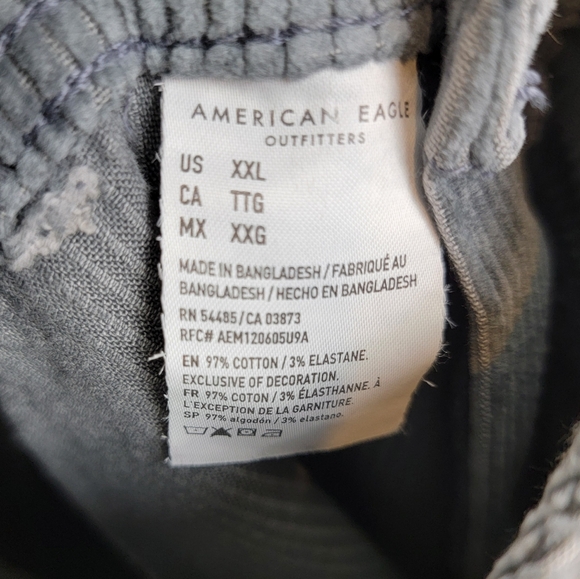 🆕️American Eagle Outfitters Soft Grey  Corduroy Overalls XXL - Picture 11 of 11